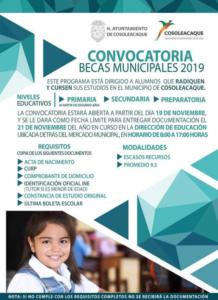 CONVOCATORIA PARA POSTULARSE A LAS BECAS MUNICIPALES EN VERACRUZ 2019