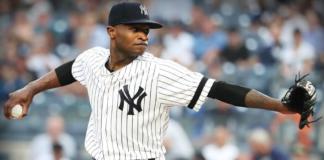 Por violencia doméstica, suspende LMB 81 juegos al pitcher de Yankees, Domingo Germán Domingo Germán, pitcher dominicano