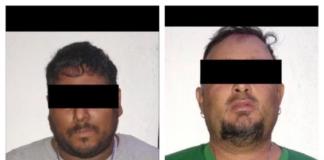 Presuntos jefes de plaza capturados por la SSP, en Tres Valles Nahúm "N" y Miguel "N"
