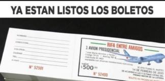A $500 el «cachito» Boletos para la rifa del avión, en Memelandia