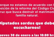 Este jueves miles de católicos rechazarán en Xalapa iniciativa de matrimonio igualitario Convocatoria marcha católica