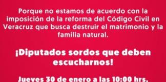 Este jueves miles de católicos rechazarán en Xalapa iniciativa de matrimonio igualitario Convocatoria marcha católica