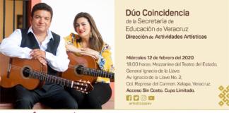 Este miércoles concierto del “Dúo Coincidencia” en el Teatro del Estado