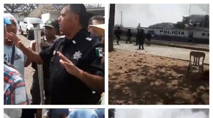 Con fuerte balacera dispersan a manifestantes frente a instalaciones de la GN en Isla Dispersan a balazos manifestación frente a la GN en Isla