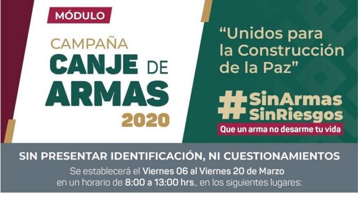 SEDENA y SSP canjearán armas en Xalapa, Veracruz y Coatzacoalcos