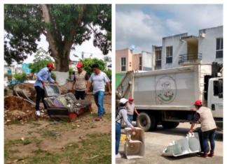 Ayuntamiento de Cosoleacaque realiza la Jornada de Descacharrización en el fraccionamiento “Los Mangos”