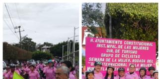 Realizan ciclistas Rodada por Día Internacional la Mujer en Minatitlán