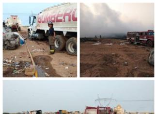 Combate PC Minatitlán incendio en Las Matas