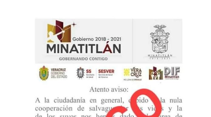 Exhorta ayuntamiento de Minatitlán a cumplir con recomendaciones por COVID-19