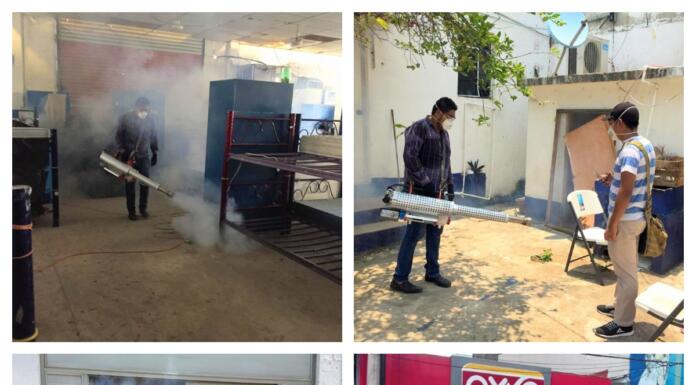 Continúan tareas de limpieza contra COVID-19 en Minatitlán