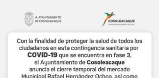 Ayuntamiento de Cosoleacaque realiza trabajos de limpieza en mercado “Rafael Hernández Ochoa”