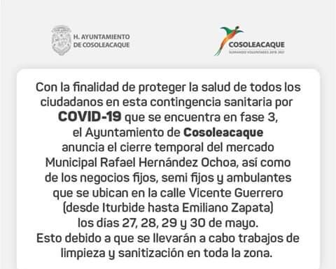 Ayuntamiento de Cosoleacaque realiza trabajos de limpieza en mercado “Rafael Hernández Ochoa”
