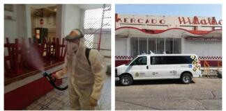 Realiza Salud de Minatitlán jornada de limpieza en Mercado Hidalgo por COVID-19