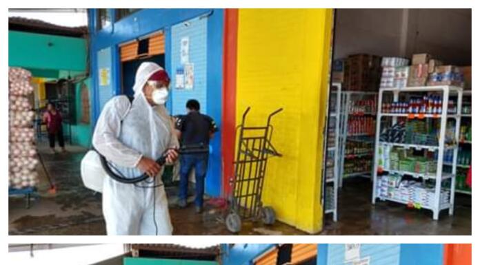 Sanitizan autoridades Central de Abastos de Minatitlán