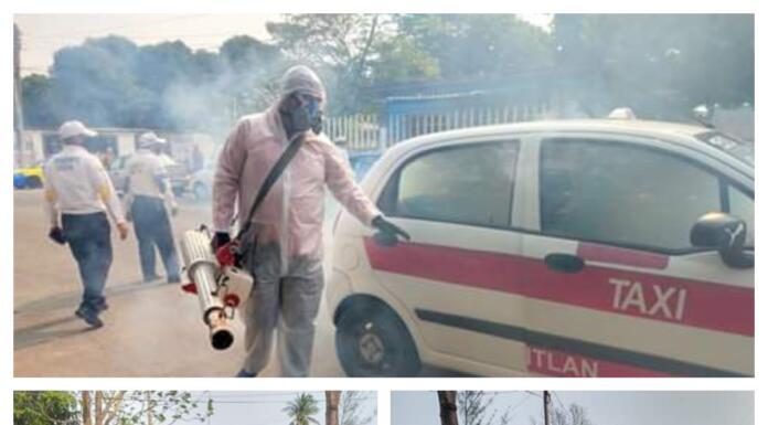 Sanitiza Ayuntamiento unidades de transporte en Minatitlán