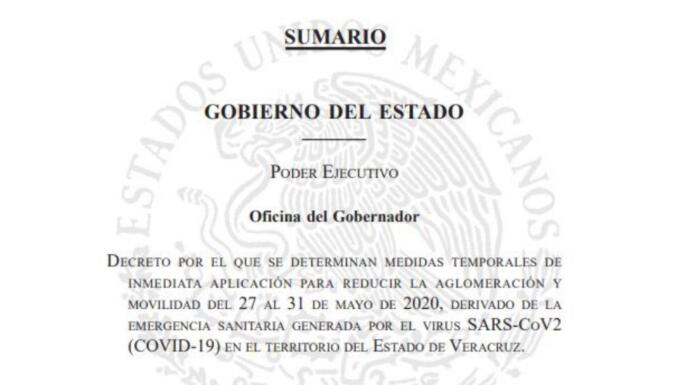 Del 27 al 31 de mayo siguen medidas para reducir movilidad y aglomeración en ciudades veracruzanas Del 27 al 31 de mayo siguen medidas para reducir movilidad