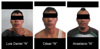 Aprehende SSP a tres presuntos narcomenudistas y asegura 4 vehículos