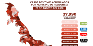 Reporte Estatal de coronavirus 29/08/2020