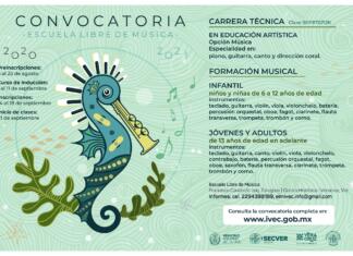 Emite IVEC convocatoria para el ciclo escolar 2020-2021 de Escuela libre de Música