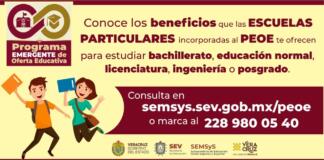 180 escuelas particulares se integran al Programa Emergente de Educación y accederán a 12 mil becas: SEV