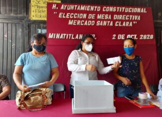 Avala Ayuntamiento de Minatitlán elección de dirigencia en Mercado Santa Clara