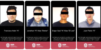Cuatro detenidos por presuntos delitos contra la salud y portación ilegal de armas: SSP