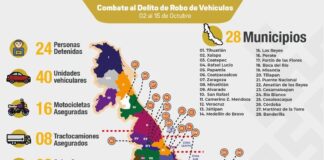Recupera Seguridad Pública 69 vehículos en 28 municipios; 24 personas detenidas