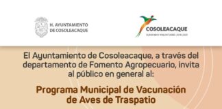El programa de vacunación de aves traspatio en Cosoleacaque continua