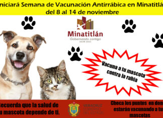 Iniciará Semana de Vacunación Antirrábica en Minatitlán