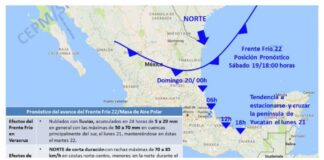 Para el domingo Frente Frío 22; descenderá la temperatura en la Nochebuena: SPC Para el domingo Frente Frío 22; descenderá la temperatura en la Nochebuena: SPC