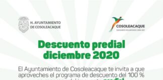 Aplican descuentos del 100% en recargos del predial en Cosoleacaque, del 8 al 24 de diciembre Aplican descuentos del 100% en recargos del predial en Cosoleacaque, del 8 al 24 de diciembre