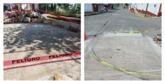 Repara Ayuntamiento de Minatitlán zonas afectadas por fracturas en pavimento Repara Ayuntamiento de Minatitlán fracturas en pavimento