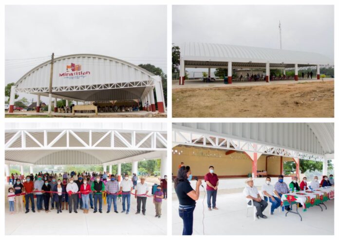 Entregan autoridades de Minatitlán domo para la comunidad de San Cristóbal