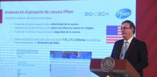 Mañana llega a México la vacuna contra el Covid-19 de Pfizer: Ebrard