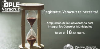 Se amplía hasta el 18 de enero la Convocatoria para Integrar los Consejos Municipales del OPLE Veracruz