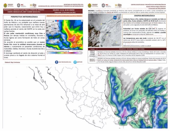 Condiciones invernales en Veracruz.