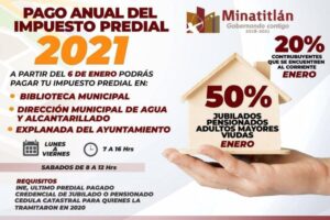 Invitan al pago del predial 2021 en Minatitlán