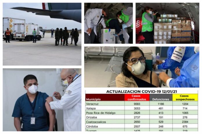 LLegan 19,500 dosis de vacunas a Veracruz y empieza la aplicación.