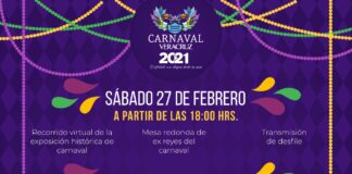 Para cuidar la salud de todos, llega Carnaval de Veracruz 2021 hasta tu casa