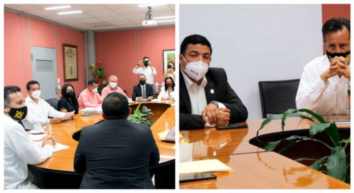 Se reúnen titulares de los poderes Legislativo y Ejecutivo de Veracruz.