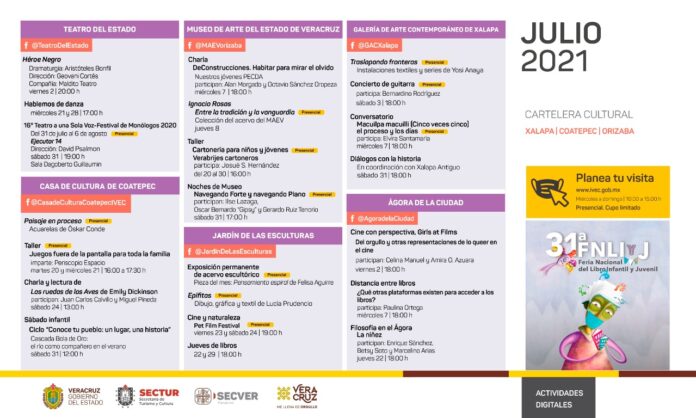 CARTELERA DE JULIO - XALAPA