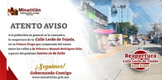 Reabrirá ayuntamiento de Minatitlán la primera etapa de la calle Lerdo