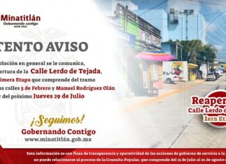 Reabrirá ayuntamiento de Minatitlán la primera etapa de la calle Lerdo