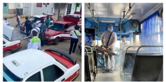 Autoridades de Salud de Minatitlán sanitizan unidades del transporte público