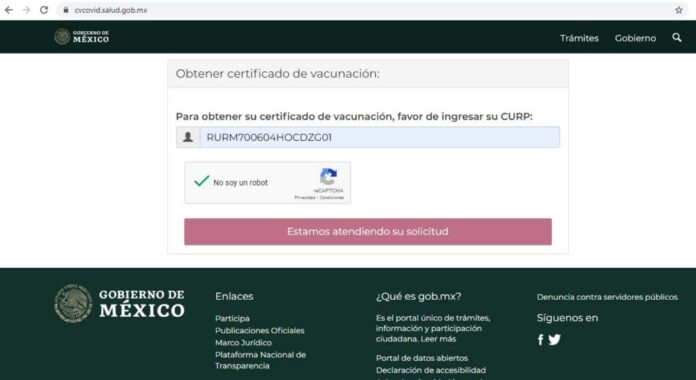 Sitio para obtener Certificado de Vacunación Covid-19