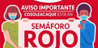 Semáforo Rojo en Cosoleacaque, las autoridades exhortan a extremar medidas para evitar contagios por Covid-19