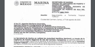 Activa SEMAR medidas de salvaguarda ante ingreso de Grace en aguas nacionales