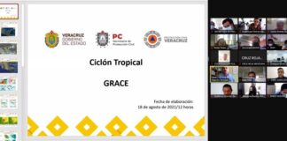 Sesiona Comité Estatal de Emergencias ante la llegada del Huracán Grace a Veracruz