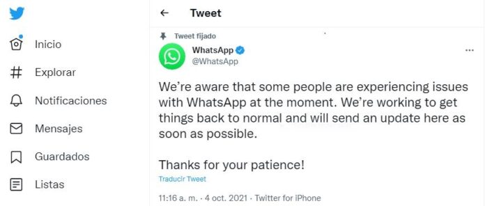 WhatsApp ofrece disculpas