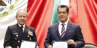 Recibe Sergio Gutiérrez Luna al Secretario de Marina en la Cámara de Diputados